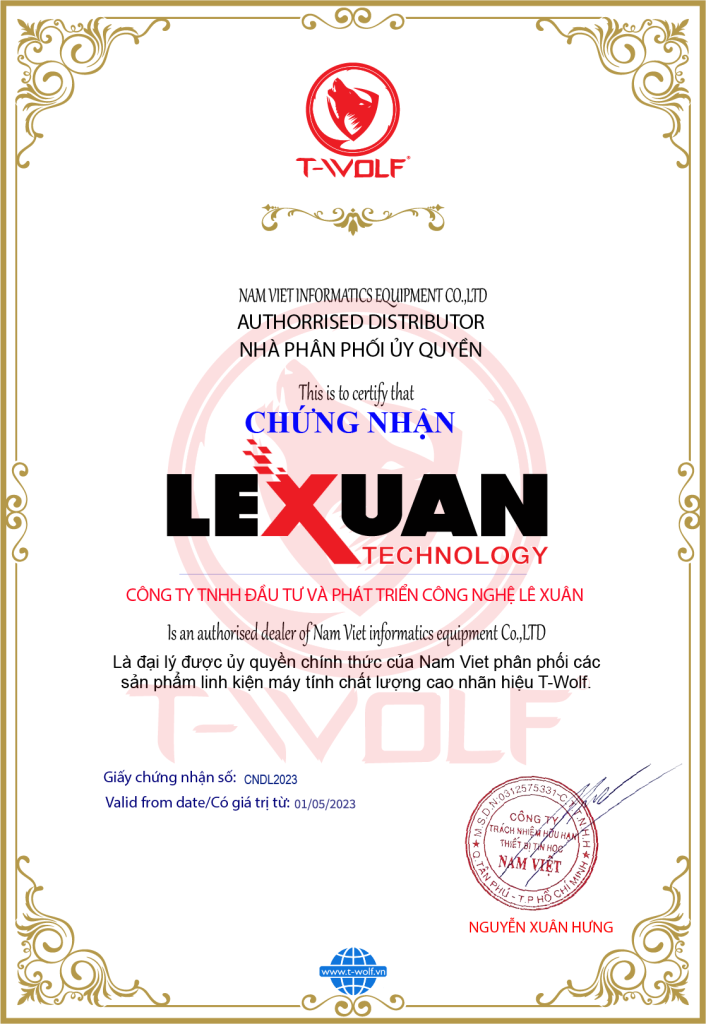 Chứng Nhận Đại Lý T-Wolf LE XUAN LAM DONG