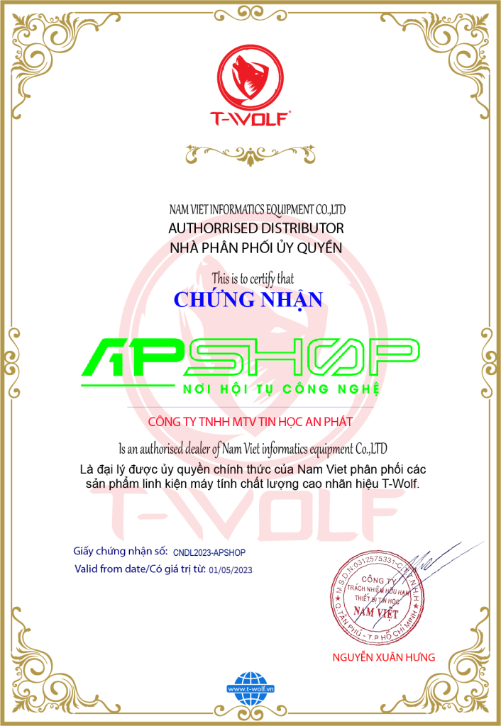 Chứng Nhận Đại Lý T-Wolf (APSHOP)